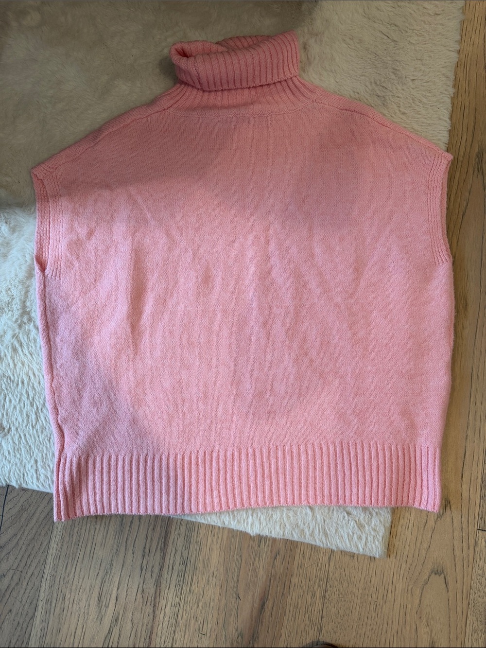 SHEIN Pink Sleeveless Turtleneck Knit Vest